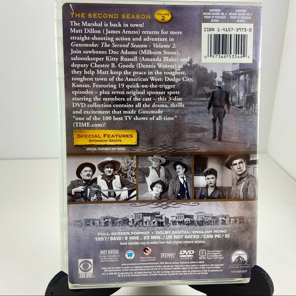 Gunsmoke DVD Second Season Volume 1 and Volume 2 1956-1957 6 Discs - Picture 4 of 8